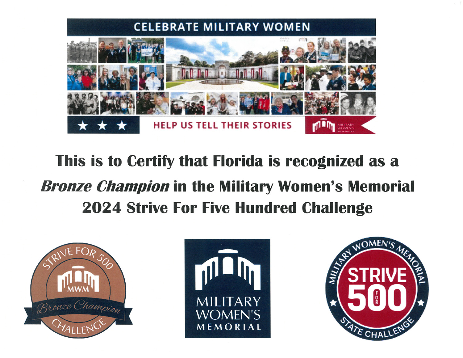 military womens memorial 2024 certificate